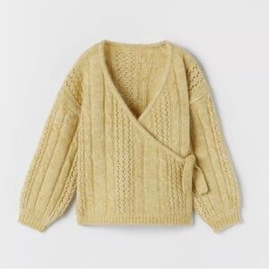Zara Girls Cable Knit Wrap Sweater